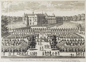 Udsigt over Chateau de Chantilly fra Orangeriet